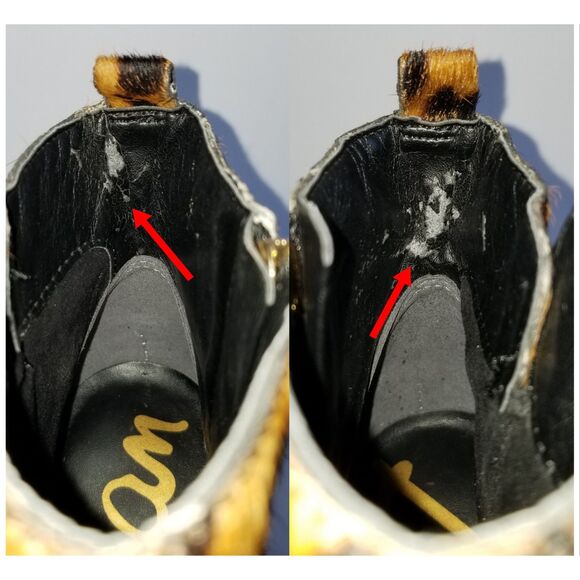 SAM EDELMAN Sianna Leopard Calf Hair Booties Sz 8.5 Heeled Ankle Boots - Picture 12 of 13